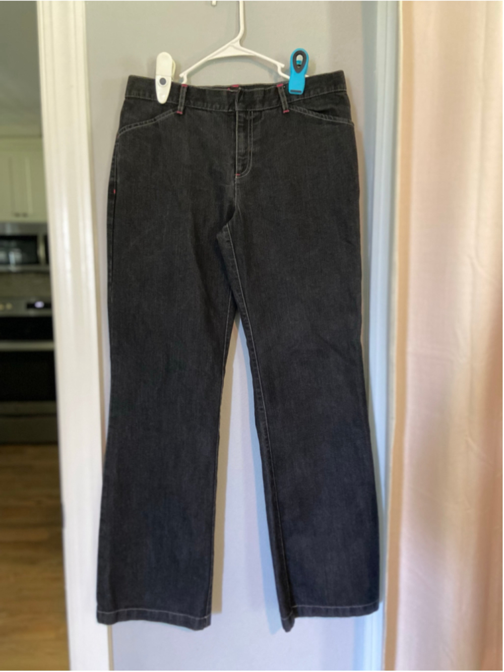 Izod low rise, wide leg, black jeans, size 10